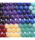 Multi pierres 8mm perle ronde 7 chakras (en lot) pierres naturelles