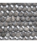 Labradorite noire 6 mm perle ronde mat A (larvikite)