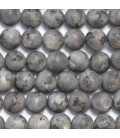 Labradorite noire 8 mm environ perle ronde mat A (larvikite) - BeauMonde Bijoux