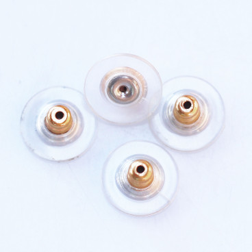 Plastic stud earring metal silver 12 mm - BeauMonde Bijoux