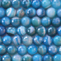 BeauMonde Bijoux - Agate 8 mm bleu veinée perle facettée