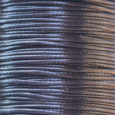 Waxed cotton cord diameter about 1 mm black - BeauMonde Bijoux