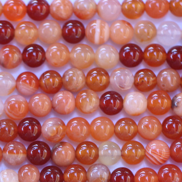 BeauMonde Bijoux - Cornaline naturelle mixte 6 mm environ perle ronde A+ Madagascar