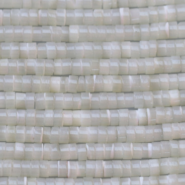 Mother-of-pearl 2x4 mm Indonesia white heishi washer - BeauMonde Bijoux