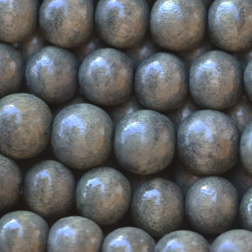 Wooden bead 10/11 mm round grey green - BeauMonde Bijoux