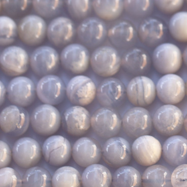 BeauMonde Bijoux - Calcédoine bleue 8/8.2 mm environ mixte perle ronde A- Afrique (Malawi)