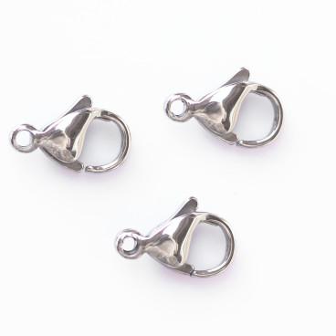 BeauMonde Bijoux - Fermoir mousqueton 13 mm acier inoxydable