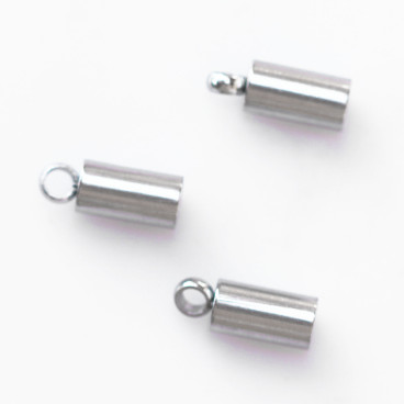 BeauMonde Bijoux - Embout lisse 8.3x3.1mm acier inoxydable avec anneau, trou du tube 2.3mm environ