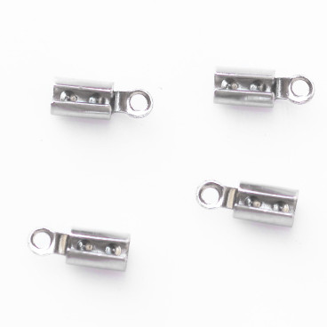 BeauMonde Bijoux - Embout rail 8.5x3.2mm acier inoxydable avec anneau