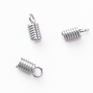 BeauMonde Bijoux - Embout spirale 5x3.4mm acier inoxydable avec anneau