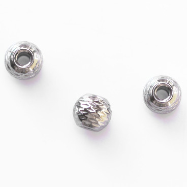 BeauMonde Bijoux - Perle martelée 6x5mm environ acier inoxydable trou 2mm environ (peut servir de Cache nœud)