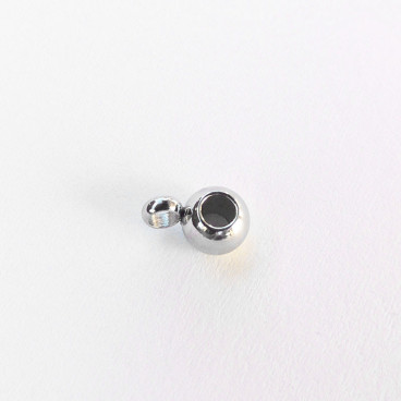 BeauMonde Bijoux - Perle 4x5mm environ acier inoxydable, avec anneau 2.9mmenvriron, trou de la perle de 1.8mm environ (peut s...