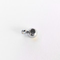 Perle 4x5mm environ acier inoxydable, avec anneau 2.9mmenvriron, trou de la perle de 1.8mm environ (peut servir de Cache nœud)