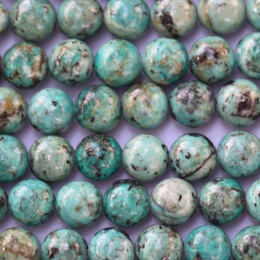 Turquoise 8 mm African natural round bead - BeauMonde Bijoux