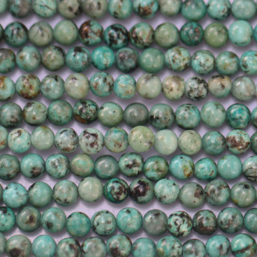 Turquoise 4 mm African natural round bead - BeauMonde Bijoux