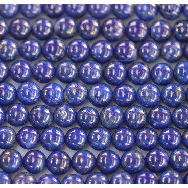 Lapis lazuli 5.5/6 mm round bead Afghanistan - BeauMonde Bijoux