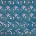 Agate bead 10 mm blue round faceted
