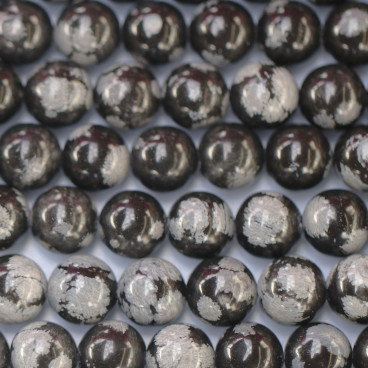 BeauMonde Bijoux - Obsidienne neige 8/8.5 mm environ perle ronde A Afrique