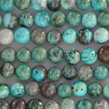 BeauMonde Bijoux - Chrysocolle 6/6.2 mm environ perle ronde mixte A+ Pérou