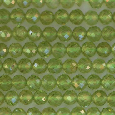 Peridot 4 mm round faceted aA bead - BeauMonde Bijoux