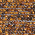 Oeil de tigre 3 mm perle ronde facettée A Afrique