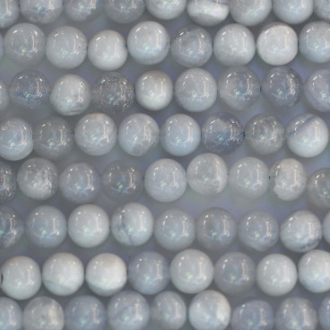 Calcédoine bleue 6 mm mixte A perle ronde Afrique (Malawi) - BeauMonde Bijoux