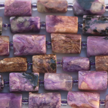 Charoitte 8x11 mm irregular rectangle Russia - BeauMonde Bijoux