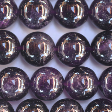 Amethyst 14 mm round bead A+ Brazil - BeauMonde Bijoux