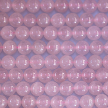 BeauMonde Bijoux - Quartz rose milky 5.5/ 6 mm environ naturel perle ronde AA Madagascar
