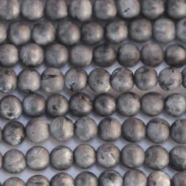 Labradorite 6 mm black matte round bead (larvikite) - BeauMonde Bijoux