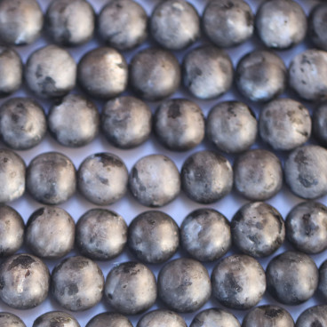 Labradorite 8 mm black matte round bead (larvikite) - BeauMonde Bijoux