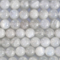 Pierre de lune 8 mm perle ronde reflets gris
