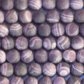Améthyste chevron 8/8.5 mm environ perle ronde mat A Brésil