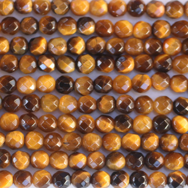 BeauMonde Bijoux - Oeil de tigre 3.8/4 mm environ perle ronde facettée A Afrique du Sud