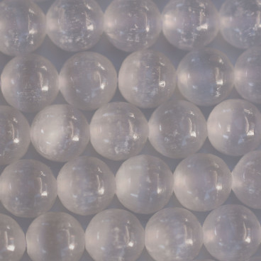 Selenite 10 mm round bead Morocco - BeauMonde Bijoux