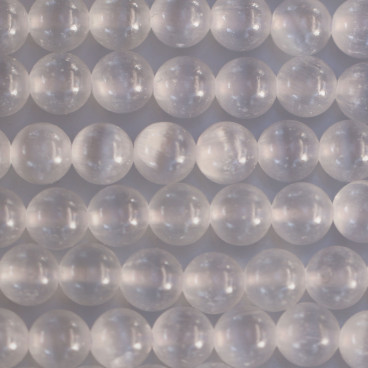 Selenite 8 mm round bead Morocco - BeauMonde Bijoux