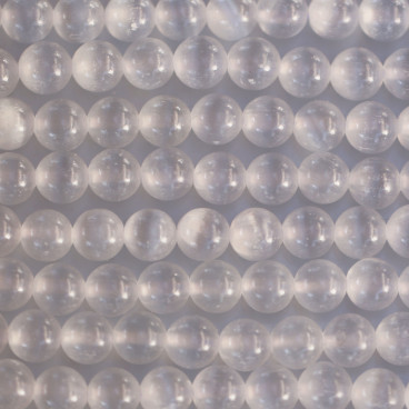 BeauMonde Bijoux - Sélénite 6 mm environ perle ronde AA Maroc