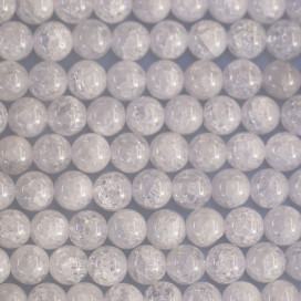 Cristal de roche 6/6.2 mm environ craquelé perle ronde A+ Brésil