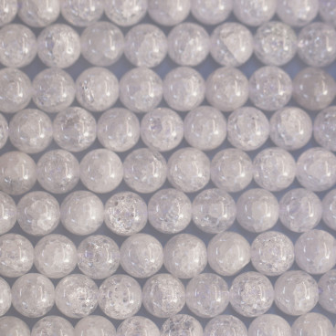 BeauMonde Bijoux - Cristal de roche 6/6.2 mm environ craquelé perle ronde A+ Brésil