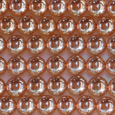Quartz sunset aura 8 mm round bead Brazil - BeauMonde Bijoux