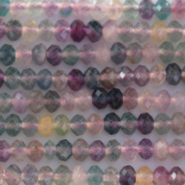 Fluorite 2.5x4 mm rondelle facetté Afrique de Sud - BeauMonde Bijoux