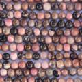 Rhodonite 4 mm round bead veined black Australia