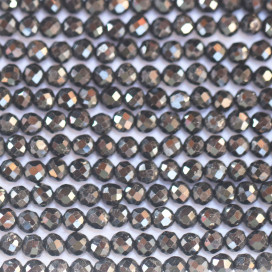 BeauMonde Bijoux - Pyrite 3 mm environ perle ronde facettée brillante A Chine