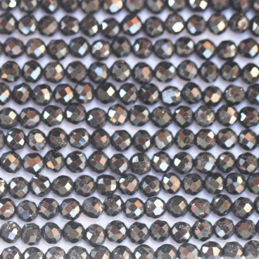 BeauMonde Bijoux - Pyrite 3 mm perle ronde facettée brillante A Chine