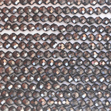 BeauMonde Bijoux - Pyrite 2 mm environ perle ronde facettée brillante A Inde