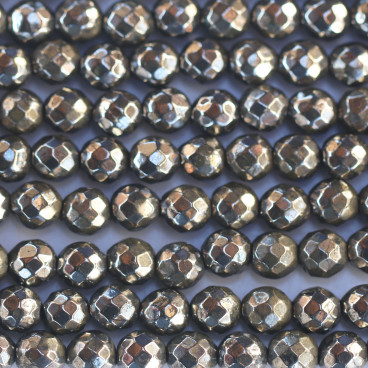 BeauMonde Bijoux - Pyrite 4 mm perle ronde facettée brillante A Chine