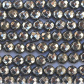 Pyrite 4 mm perle ronde facettée brillante A Chine