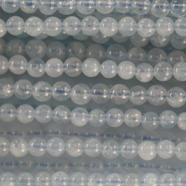 BeauMonde Bijoux - Aigue marine 4/4.5 mm perle ronde A+ Brésil