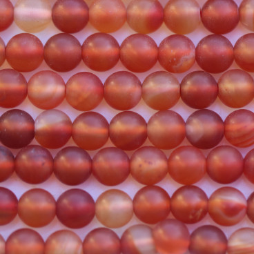 Cornaline naturelle 6 mm perle ronde mat - BeauMonde Bijoux