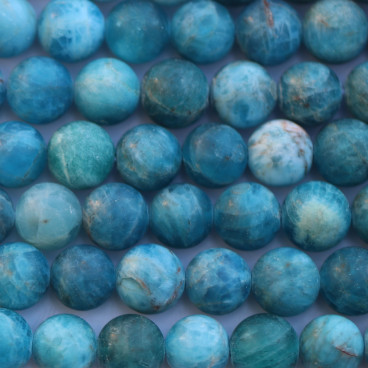 Apatite 8 mm matte round bead - BeauMonde Bijoux